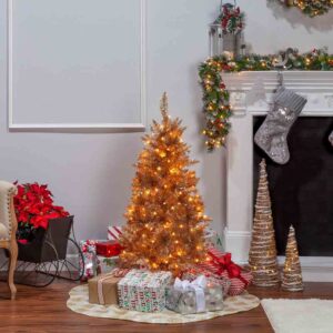 Gold Faceted Star Light Up Tree Topper